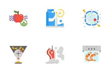 Conservación y procesamiento de alimentos Paquete de Iconos
