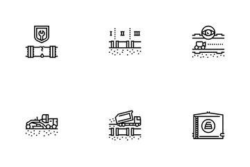 Construção de gasodutos Pacote de Ícones