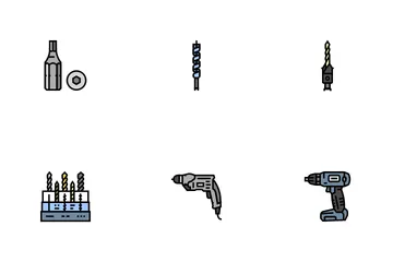 Construcción de equipos de perforación Paquete de Iconos