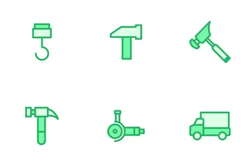 Construcción Y Herramientas - Mono Lineal Paquete de Iconos