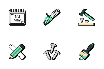 Construction And Labor Day Icon Pack