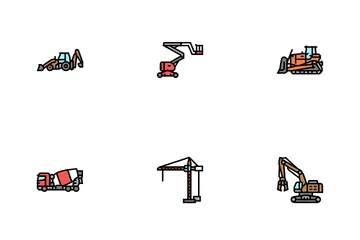 Construction Car Vehicle Tractor Icon Pack