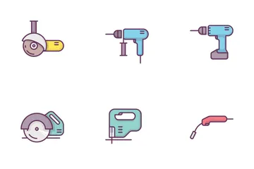 Construction Electrical Tools Icon Pack