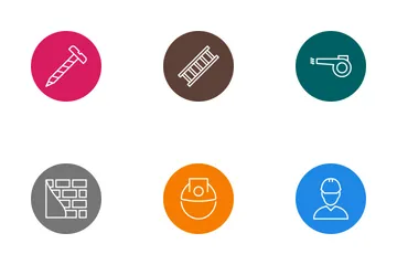 Construction Line Circle Icon Pack