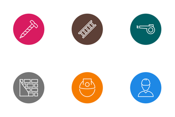 Construction Line Circle Icon Pack