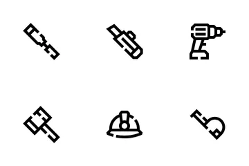 Construction Materials And Tools Icon Pack