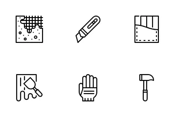 Construction Materials And Tools Icon Pack