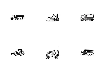 Construction Vehicle Heavy Work Icon Pack