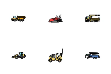 Construction Vehicle Heavy Work Icon Pack