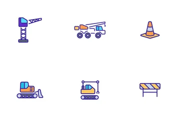 Construction Work Elements Icon Pack