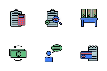 Contabilidad financiera Paquete de Iconos
