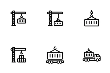컨테이너 및 배송 아이콘 팩