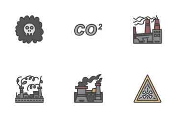 Contaminación Paquete de Iconos