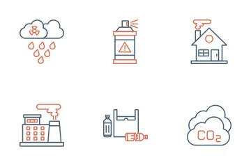 Contaminación Paquete de Iconos