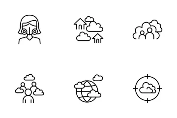 La contaminación del aire Paquete de Iconos