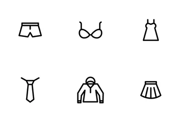 Contorno de ropa Paquete de Iconos