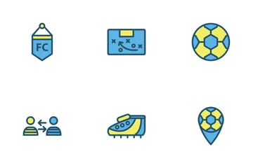 Contorno relleno de icono de fútbol Paquete de Iconos