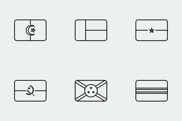 Contornos de banderas del mundo Paquete de Iconos