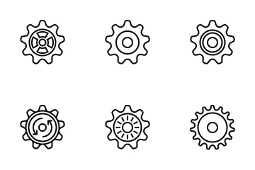 Engrenages (contour) Pack d'Icônes