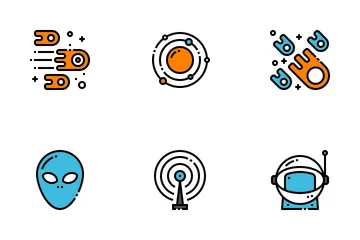 Contour rempli d'astronomie Pack d'Icônes
