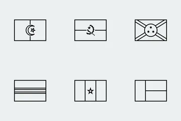 Contours des drapeaux du monde Icon Pack