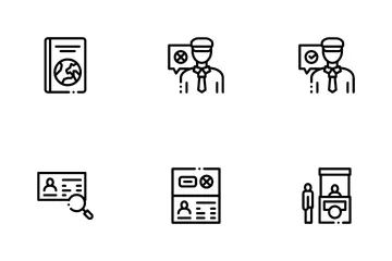 Verificación de control de pasaportes Paquete de Iconos