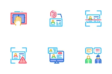 Verificación de control de pasaportes Paquete de Iconos