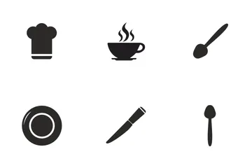 Cooking And Kitchen Dishes Icon Pack
