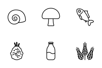Cooking Ingredients (outline) Icon Pack