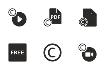 Copyright Of Digital Content Icon Pack