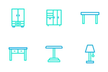 Móveis - Cor do contorno Pacote de Ícones