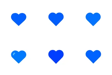 Corazones azules Paquete de Iconos