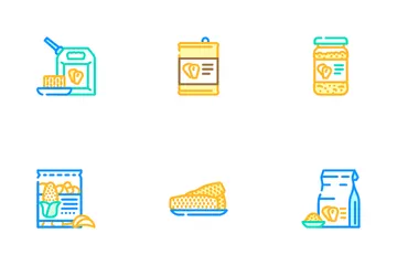 Corn Maize Sweet Plant Cob Icon Pack