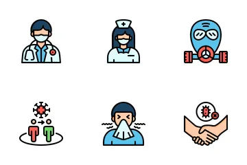 Corona virus Pack d'Icônes