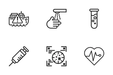 Virus Corona Y Covid 19 Paquete de Iconos