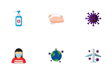 Coronavirus And Prevention Icon Pack