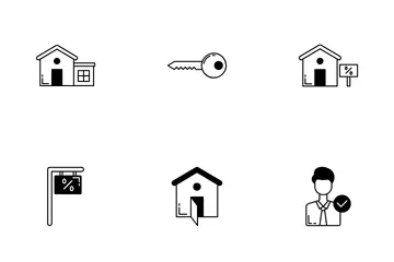 Corredor de bienes raíces Paquete de Iconos