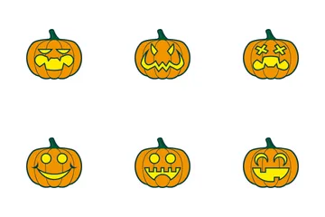 Couleur des citrouilles d'Halloween Pack d'Icônes