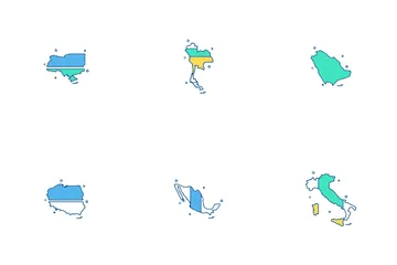 Countries Map Icon Pack