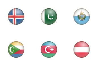 Country Flag Glass Icon Pack