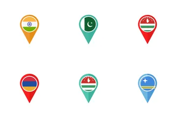 Country Flag Map Location Icon Pack