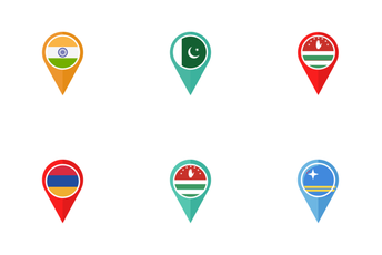 Country Flag Map Location Icon Pack