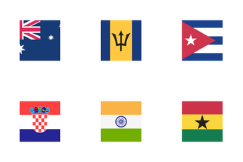 Country Flag Squre  Color Icon Pack