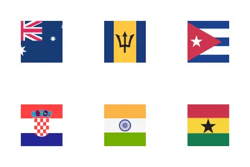 Country Flag Squre  Color Icon Pack