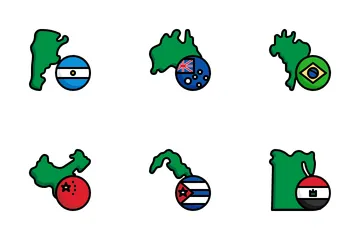 Country Map Icon Pack