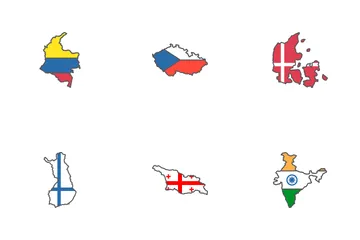 Country Map Icon Pack