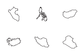 Country Maps Outline Icon Pack
