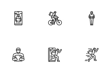 Courier Delivery Service Shipping Icon Pack