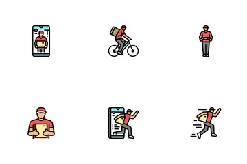 Courier Delivery Service Shipping Icon Pack