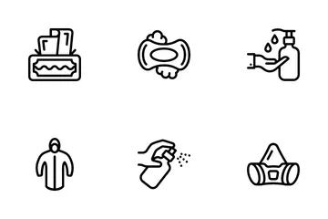 Covid19 Protection Equipments Icon Pack